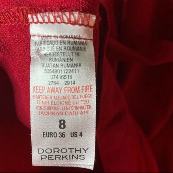 Dorothy Perkins Raspberry Collarless Shirt Dress Size 4 - Picture 11 of 11